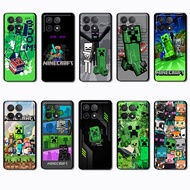for 3c Xiaomi Redmi K40 K60 K70 Note 7 8 Pro NS42 Minecraft game Fashionable soft black phone case