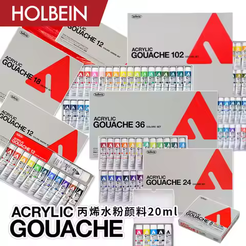 Holbein Acrylic Paint 12 Color Set Rebecca Green Co-Branded 20Ml Macaron Color Acrylic Gouache for T