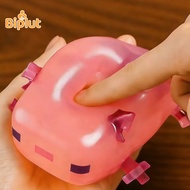 Pink Axolotl Toy Cute Pixel Axolotl Toy Cute Pink Axolotl Squeeze Toy – Soft Stress Relief Fidget To