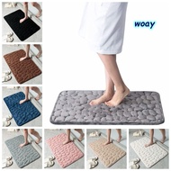 WOAY Bath Mat Bathroom Carpets Bathtub Water Absorption Cobblestone Embossed