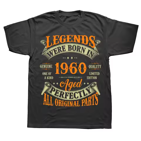 All Original Parts Made In 1960 T-Shirts 64th Birthday Gift Cotton T-Shirt Graphic Vintage Father Da