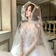 Flower Gauze Cape Veil Petal Hooded Shawl