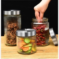 [Genuine product] Large Glass Jar Capacity 900ml To 2 Liters With Swirling Stainless Steel Lid for S