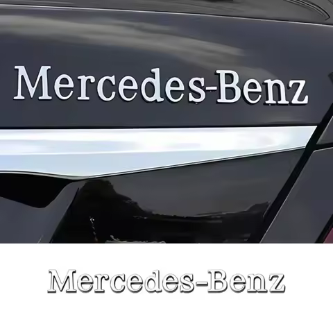 3D ABS Mercedes Benz Logo Car Body Side Badge Body Rear Trunk Sticker For Mercedes Benz B/C/E/S Clas