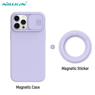 Magnetic Case For iPhone 12 Pro Max Nillkin Liquid Silicone Case For iPhone 1313 Pro Car Holder For iPhone 12 Magnetic Sticker