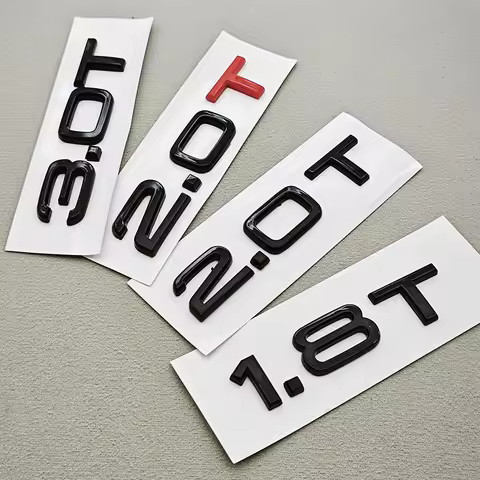 3D ABS Car Letters Rear Trunk Badge 1.8T 2.0T 3.0T Emblem Logo For Audi A3 A4 A5 A6 A7 A8 Q2 Q3 Q5 Q