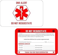 Elm City Direct DNR Do Not Resuscitate Medical Alert Wallet Card with Emergency Contact Form, Set of