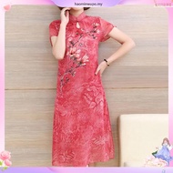 Year Old Mother Dress Temperament Simulation Silk Wide Lady 40 Years Old 50 Years Old Middle-aged El