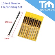 10-in-1 Precision Needed File Set Grinding Set / Kikir Kayu / Besi Grind DIY Electronic Alloy Metal 