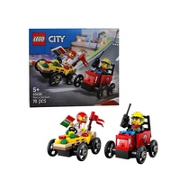 60458 Pizza Takeout Truck X Fire Truck Racing Set City Series 2025 New Building Blocks