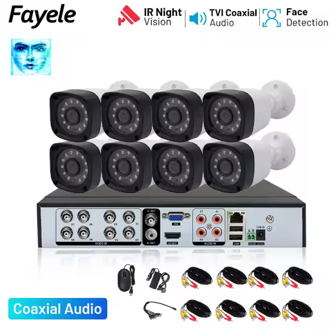 8CH CCTV HD Analog Camera DVR System with TVI Audio 4CH AHD 5MP XVR 2MP HD Analog Security Camera Di