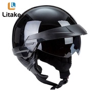 Litake【In stock】Dot Approved Retro Open Half Face Helmet American Cruise Motorcycle Helmet Zr-816 For All Seasons