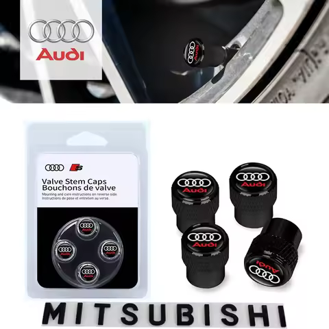 4pcs Original Car Motorcycle Tires Valve Cap Metal Aluminum Alloy Sticker For Audi RS3 A4 b8 b9 b6 b