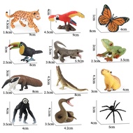 Jungle solid simulation animal model parrot butterfly spider python leopard gibbon toucan toy