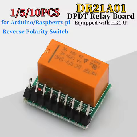 1/5/10PCS DC 5V 12V DPDT Double Pole Double Throw Relay Module DR21A01 Reverse Polarity Switch Board