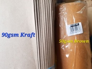 Finepap Standard Ribbed Brown Kraft Paper Kertas Minyak Pembalut  Wrapping Paper 50gsm / 90gsm