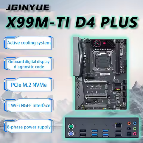 JGINYUE X99 motherboard Intel LGA 2011-3 xeon E5 V3 V4 DDR4 128GB M.2 NVME SATA X99TI D4 PLUS
