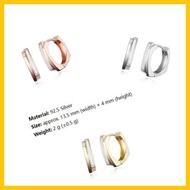 ML Korean Local Stock HAESOOL GME53 Square Hoop Earrings with White Inlay Available via ML Proxy Buy