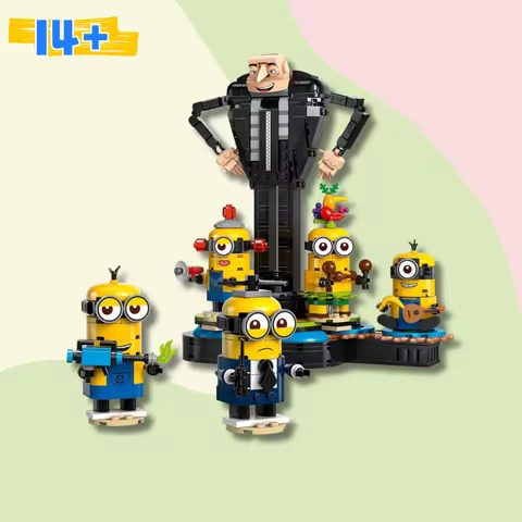 MINISO Plastic Decoration compatible 75582 GRUMINIONS Atmosphere Sense Ornament Educational Toys For