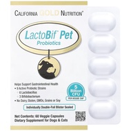美國California Gold Nutrition, LactoBif 寵物益生菌 50億 60粒素食膠囊