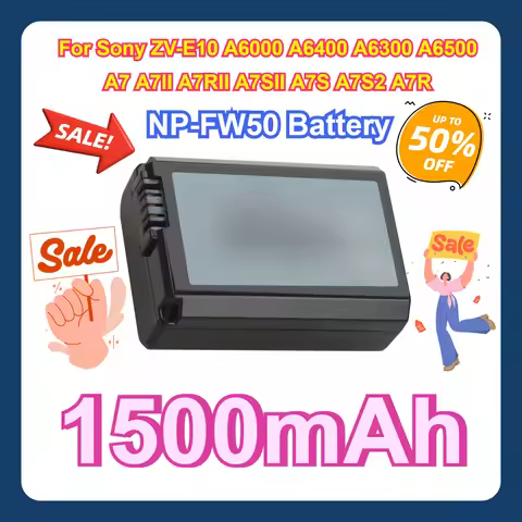 For Sony ZV-E10 A6000 A6400 A6300 A6500 A7 A7II A7RII A7SII A7S A7S2 A7R 1500mAh NP-FW50 NP FW50 Bat