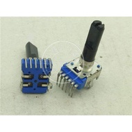 1PCS 142 type vertical double potentiometer 6 feet B10K B20K B100K B50K C100K500K handle 23MMF