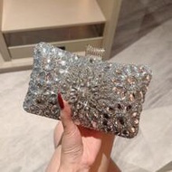 Lightweight, Business Casual Rhinestone Decor Bucket Bag Mini Drawstring Design, Clear Bag Faux Pear