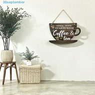 SEPTEMBER Coffee Shop Signage, Creative Wooden Coffee Cup Doorplate, Kitchen Logo Exquisite Vintage 