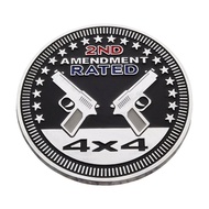 Pelekat Badan Logam 4X4RATED 2ND AMENDMENT Emblem Sisi Penggerak Empat Roda Emblem Belakang Pelekat 