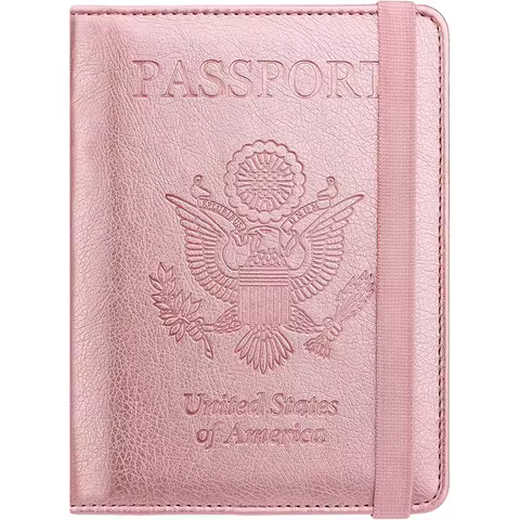 Passport Holder, Slim Passport Holder Family Slot, RFID Passport Wallet Cover for Men, PU Leather Pa