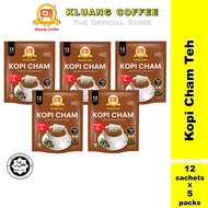 Kluang Black Coffee Cap Televisyen Kopi Cham Teh (12 individual sachets x 5 packs) Coffee Cham Tea K