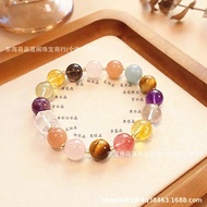 Gelang Kristal Asli 10MM Gelang Manik Fortune Pelbagai Permata Gelang Batu Mata Harimau Amethyst Men