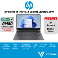 HP Victus 16-r0048TX Gaming Laptop 7Z786PA intel i5-13500HX RTX3050 6GD6 16GB D5 4800MHz 512GB G4 NVMe M.2 SSD 16.1" 144Hz FHD W11 2Y Mica Silver