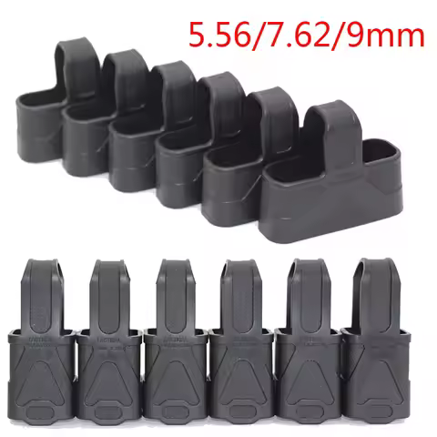 6PCS 7.62/5.56/9mm Fast Magazine Rubber Holster for M4 M16 AR15 AK GL 17 M9 Mag Pouch Sleeve Rubber 