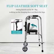 Walker แบบมีล้อ พร้อมเบาะนั่ง พับได้ สำหรับผู้สูงอายุ ผู้หัดเดิน