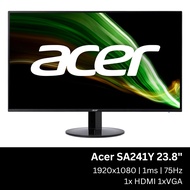 จอมอนิเตอร์ Monitor Acer LED 23.8” SA241YAbi 75Hz (VA, VGA, HDMI)