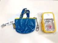 IKEA小熊噴霧瓶(黃色)+迷你購物袋造型零錢包(藍色)
