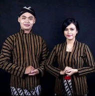 baju couple surjan kebaya kutubaru wanita lurik hitam coklat jumbo modern