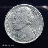 Koin Amerika 5 Cent Tahun 1988 D Liberty - FC02