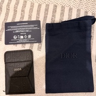 Dior皮革壓紋手機支架磁吸卡包
