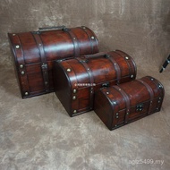 Window Sorting Lock Box Box Props Shooting Storage New Style Old-fashioned Retro with Antique Wooden