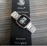 Fitbit Versa 1 &amp; 2 Stainless Steel  Watch Band 蝴蝶扣不鏽鋼錶帶