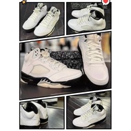 Jordan 5 Retro White and Black Men's and Women's Basketball Shoes, Cushioning, Non-Slip, Wear-Resist