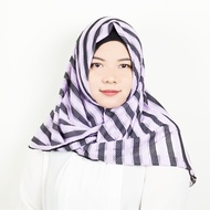Hijab Jilbab Segi Empat / SEGIEMPAT MOTIF SALUR - Ungu - 81520
