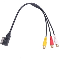 AMI MMI RCA 3RCA DVD Video Audio Input AUX Cable Wire For VW For Audi A3 A4 A6 A7 A8 Q5 Q7 R8 CAR-BA