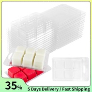 30pcs Wax Melt Container Clamshell Packaging Mold Box 6 Cavity Clear Plastic Cube Tray Wax Melt Clam