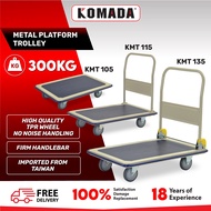 KOMADA™ 300KG Foldable Handle Metal Platform Trolley Flatbed Trolley Heavy Duty Trolley Kereta Tolak