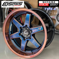 ล้อแม็กขอบ 18x9.5 ET+25, 18x10.5 ET+30 6รูx139.7🚗🛻 ยี่ห้อ Cosmis รุ่น TYPE-R(YA9993) สีฟ้า+ขอบโรสโกลด์ 🔥(ราคาต่อ1วง)🔥 *ขายยกชุด4วงเท่านั้น*