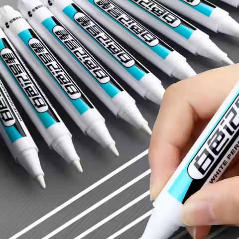 0.7mm/1.0mm/.2.5mm White Permanent Paint Pen Not Easy To Fade Smooth Writing White Marker Pens Widel