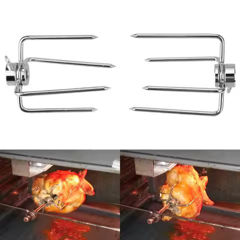 Charcoal Chicken Grill Rotisserie BBQ Forks Stainless Steel BBQ Forks Rotisserie Meat Fork Barbecue 